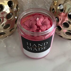 Homemade Scented Organic Soy Wax Candle 8 oz. Clear Jar.  Pink Sky